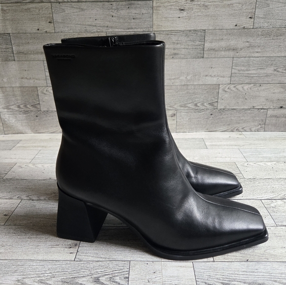 Vagabond Shoemakers Hedda Square Toe High Heel Boots - Picture 4 of 8